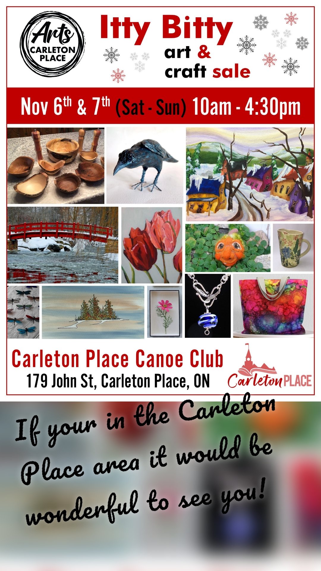 If your in the Carleton Place area it would be wonderful to see you! 